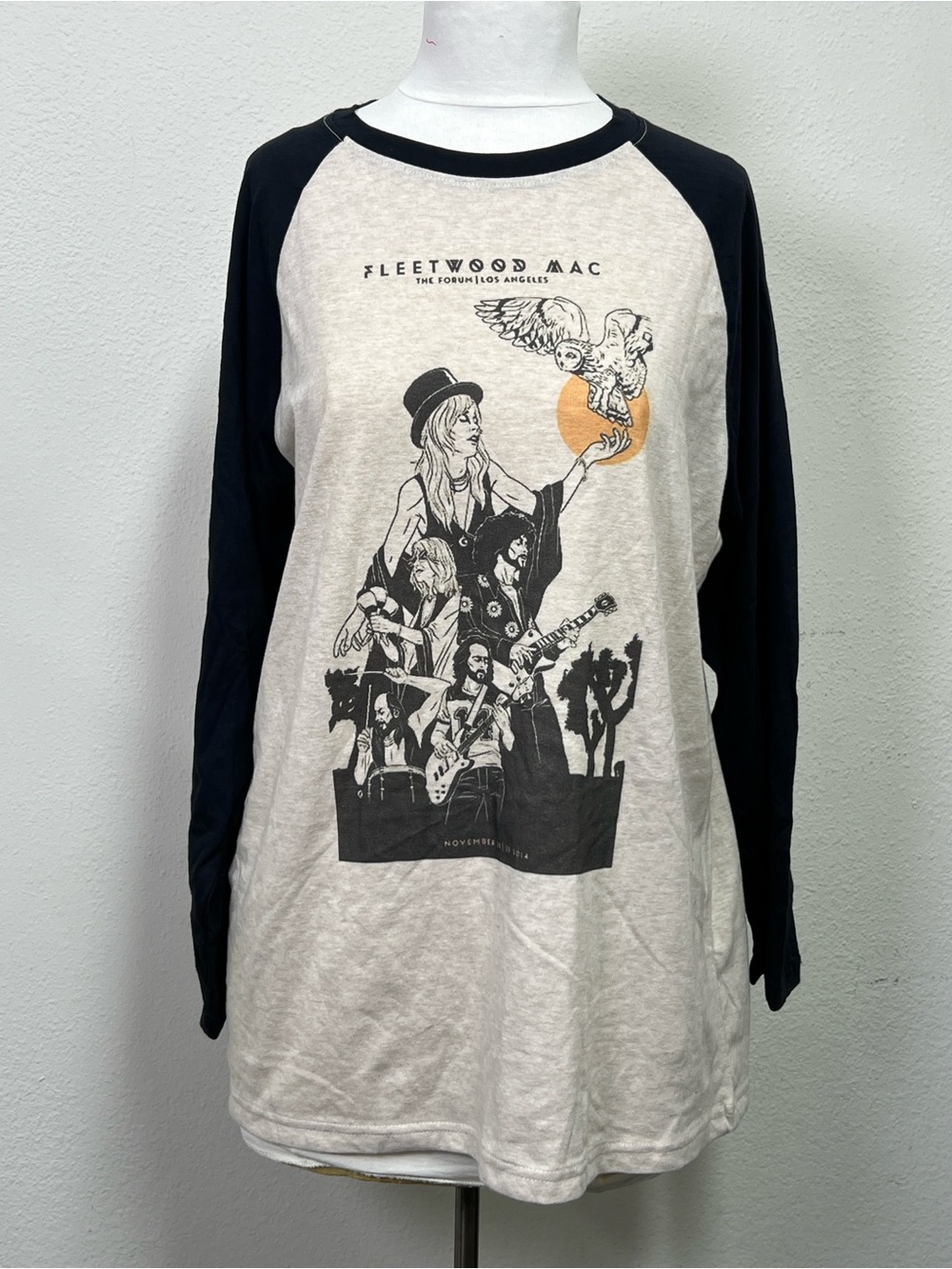 Fleetwood Mac 2014 Forum LA Raglan Concert Tee Peace Apparel XL NWT